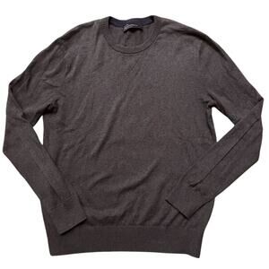Gap Cotton Cashmere Crew Neck Sweater Men's Size Medium Charcoal Gray V Inset